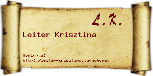 Leiter Krisztina névjegykártya